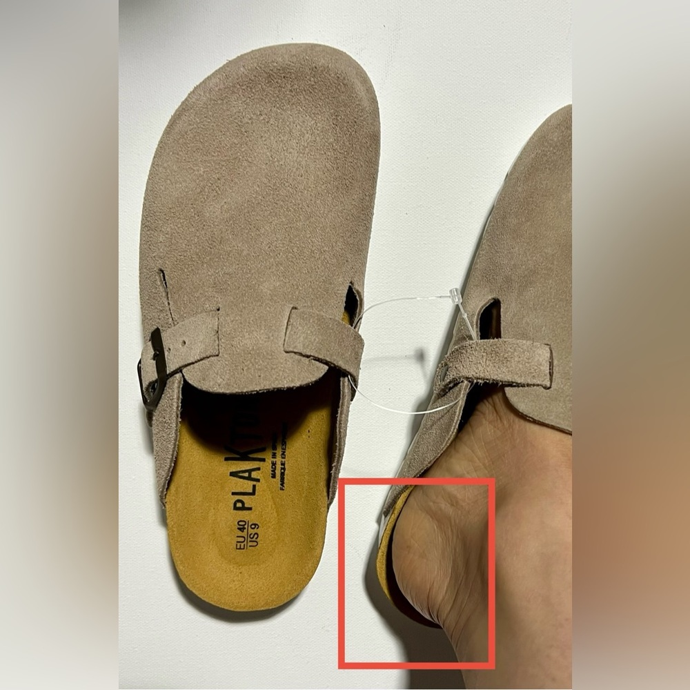 Plakton Blogey Suede Clogs in Piedra (Stone) US Women’s 9 EU 40 - Picture 10 of 15